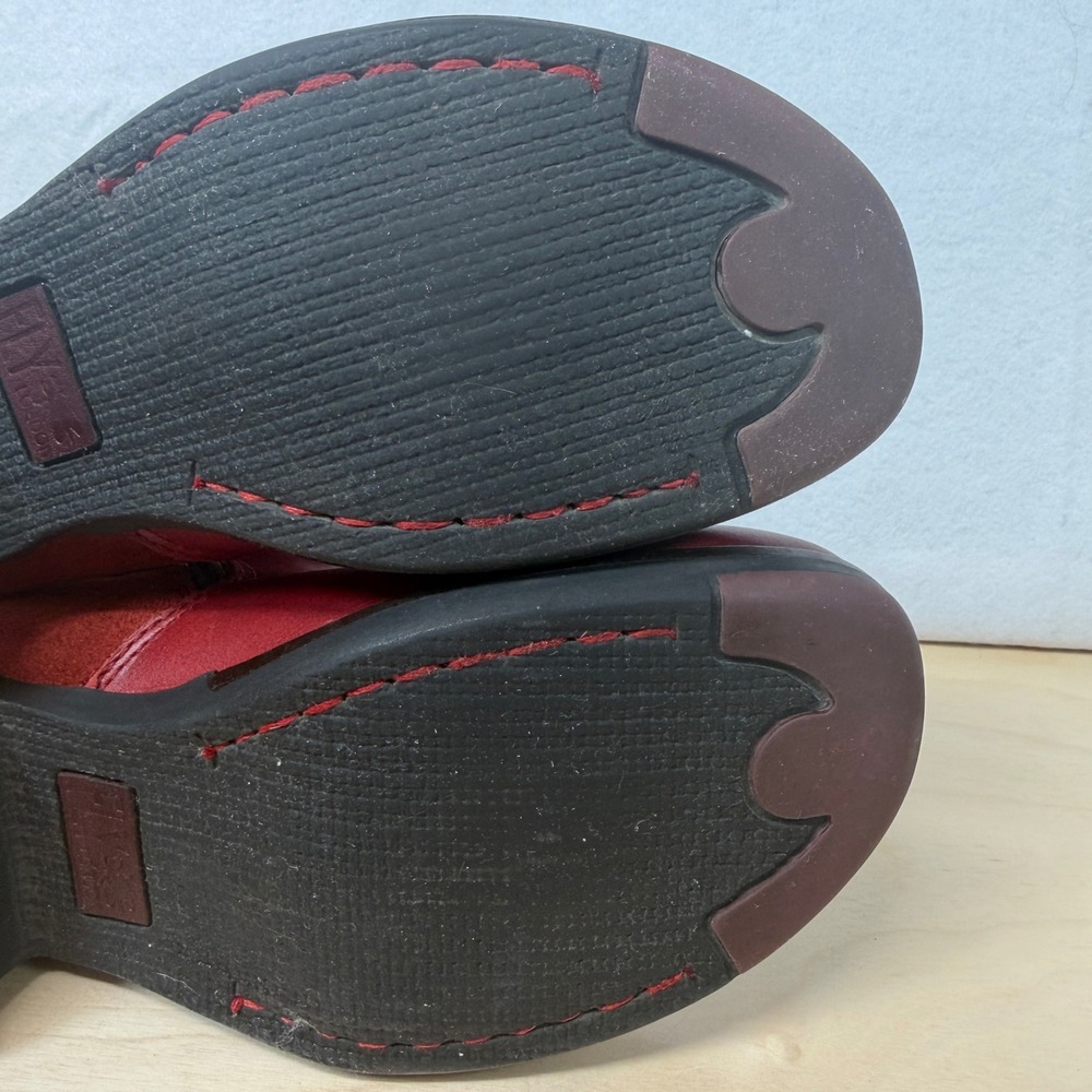 FLY London Red Leather Suede Ankle Boots Buckle Accent Women's Size 38 - Picture 12 of 13